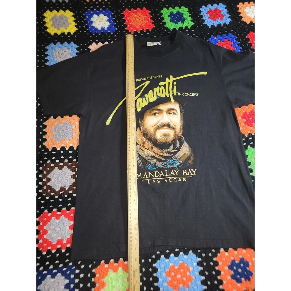 Vintage‎ Luciano Pavarotti Opera Tour T-Shirt Mandalay Bay Large Embroidered